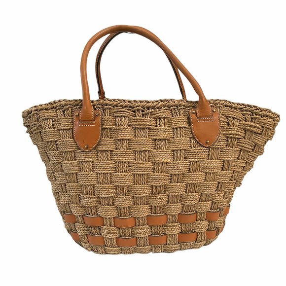 XL Large Woven Ralph Lauren Straw Beach Tote Bag - Picture 12 of 13